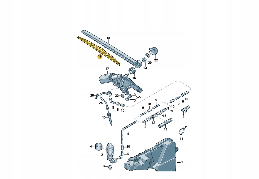 

Pióro Wycieraczki Tył Audi A6 C6 4F9955425 Aso