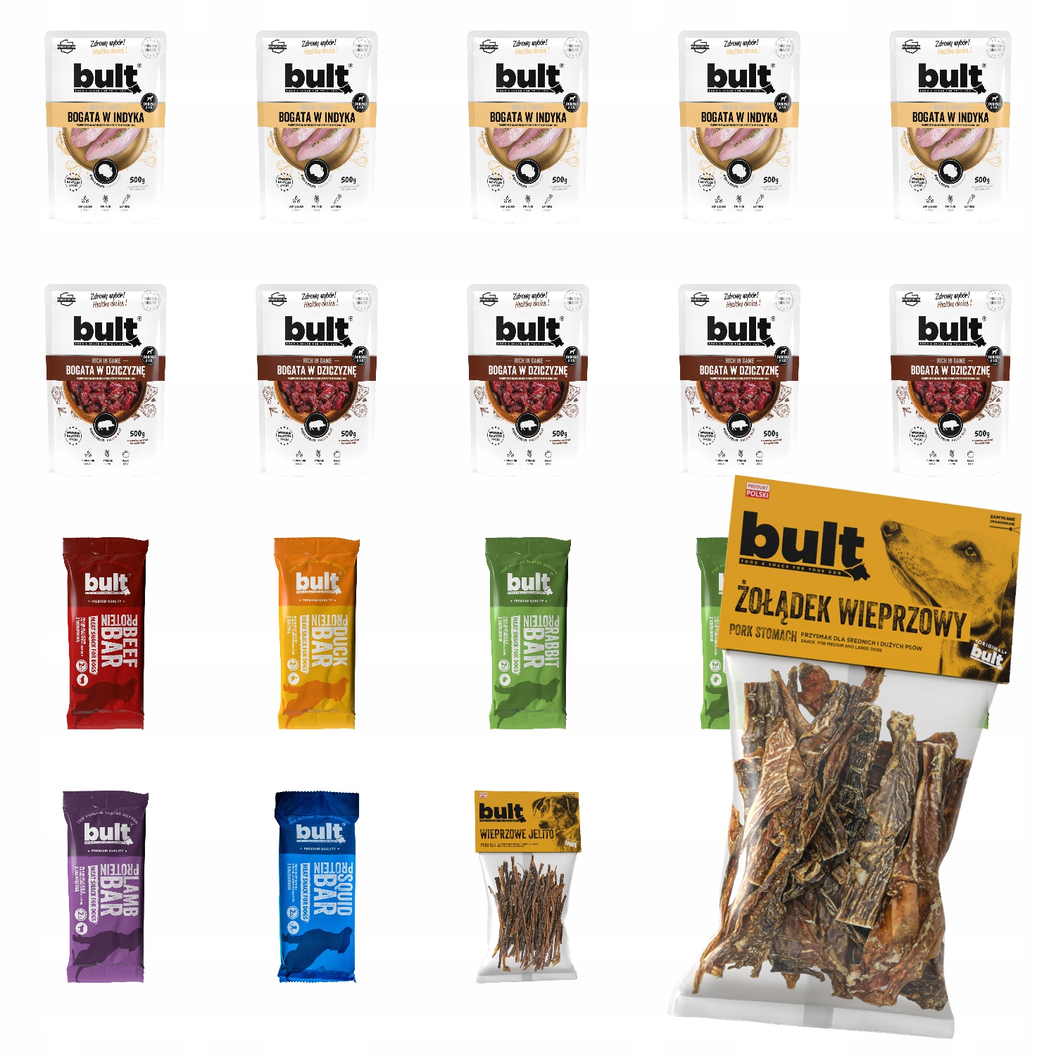 Levně MIX Vlhké Krmivo Bult Sáček 10x500G Krůta+zvěřina Pochoutky