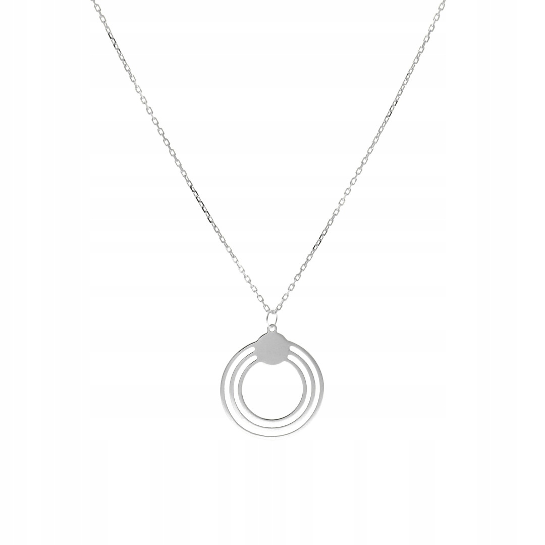 Náhrdelník geometrické kolečko stříbro rhodiované