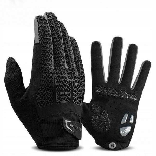 Cyklistické sportovní rukavice Rockbros (S169-1BGR) šedo-černé M
