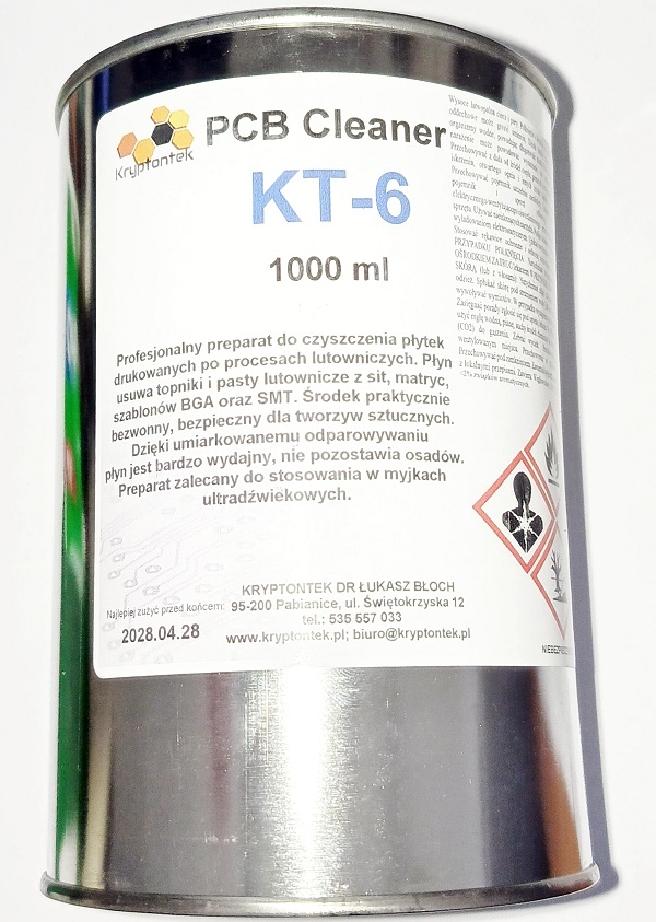 PŁYN PCB CLEANER KT-6 DO CZYSZCZENIA PŁYTEK DRUKOWANYCH 1000ML