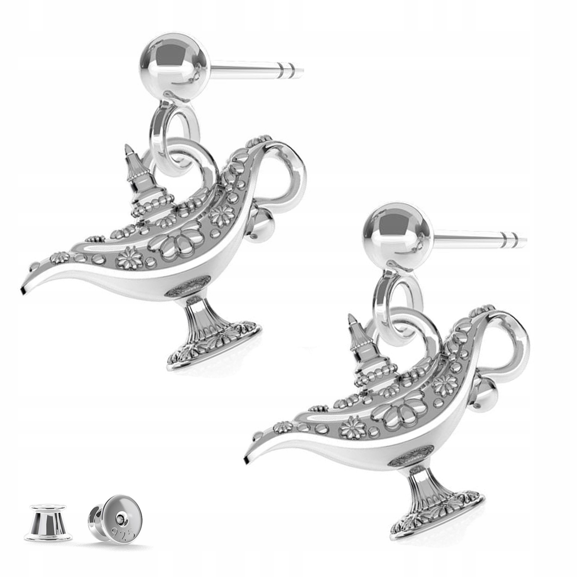 Stříbrné náušnice Lampa Aladin 925