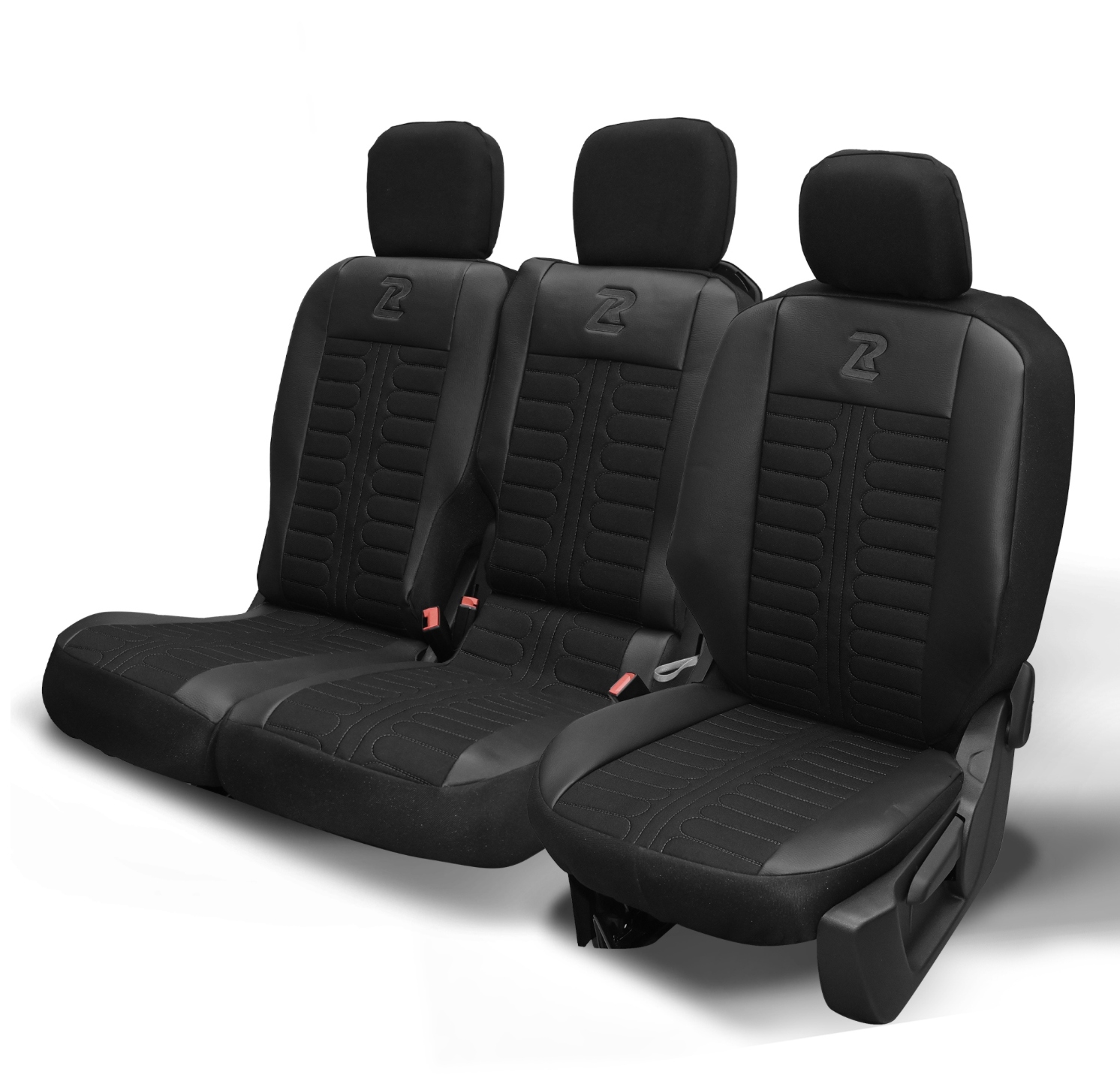 Poťahy na sedadlá Tornado Berlingo 3 Doblo Partner 1+2 Čierne meracie