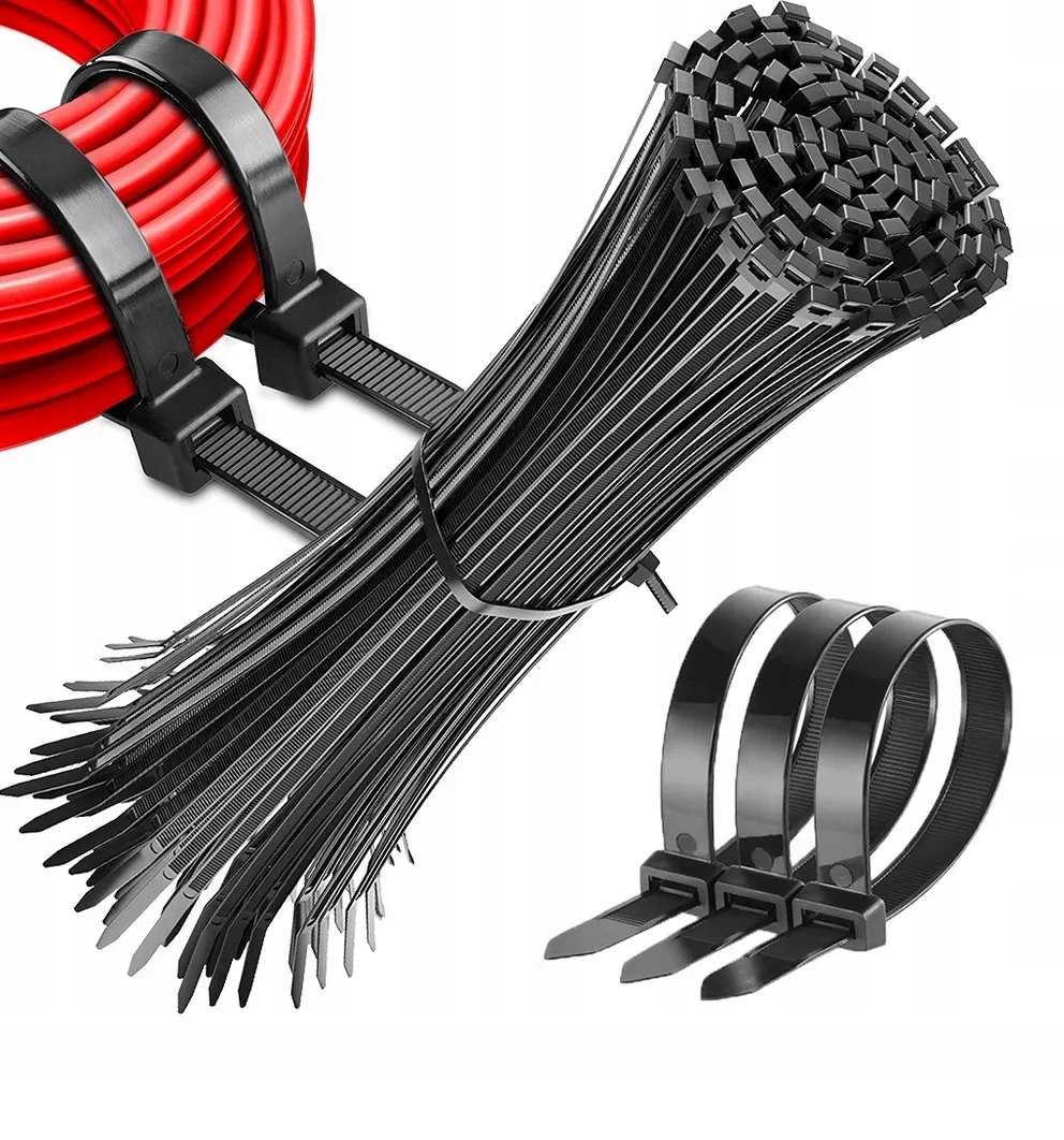 Opaski zaciskowe kablowe trytytki czarne 2.5x200mm 100 sztuk 2481