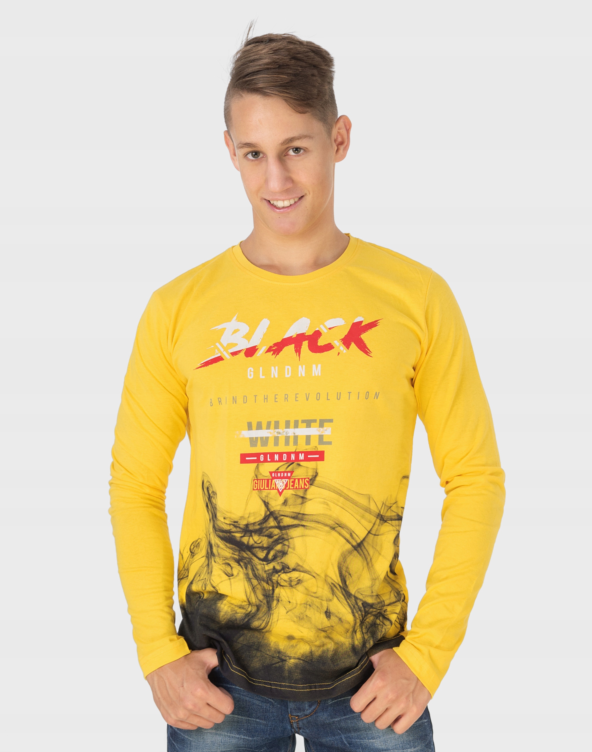 Koszulka Męska z Długim Rękawem Long 1003-04 r XXL Skład materiałowy 95% bawełna 5% elastan