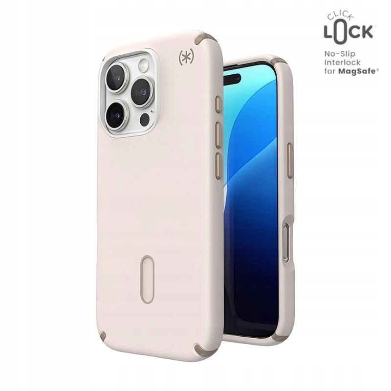 Etui Speck Presidio2 Pro do iPhone 16 Pro MagSafe ClickLock Wytrzymałe Beż