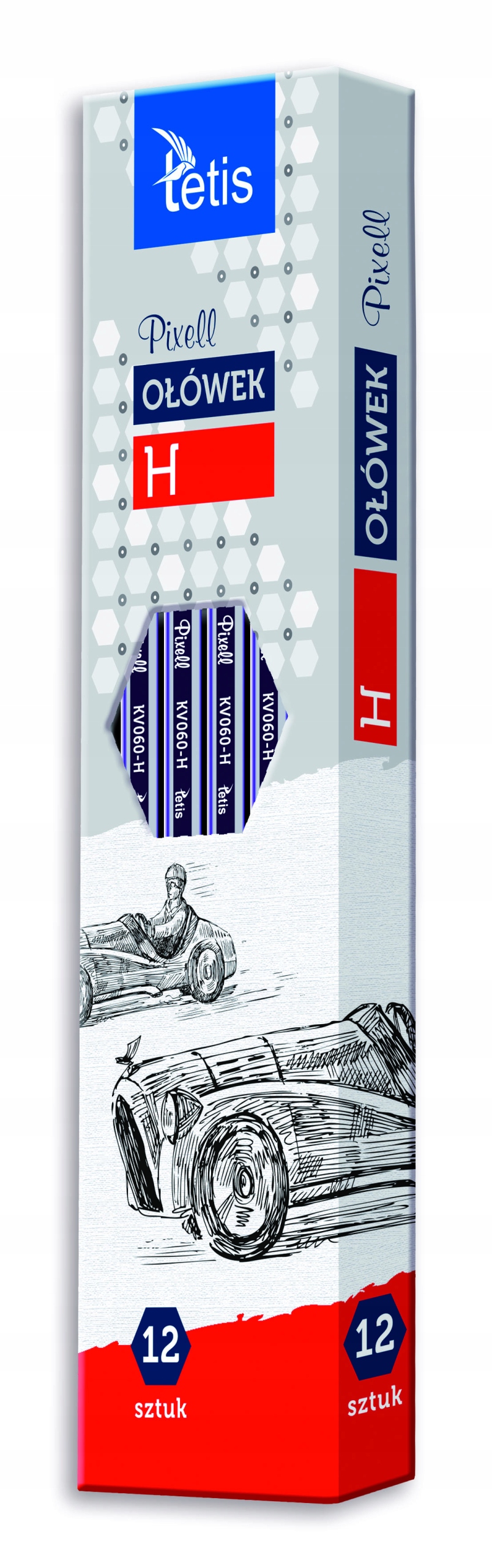 TETIS KV060-H OŁÓWEK Z PIXELL TWAROŚĆ H 12SZT Twardość H