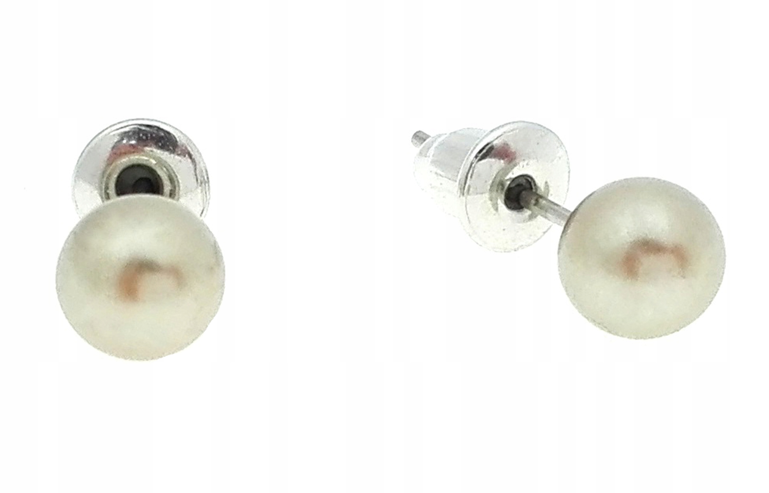 

K223-31 Kolczyki perełki 6 mm kolor beżowy