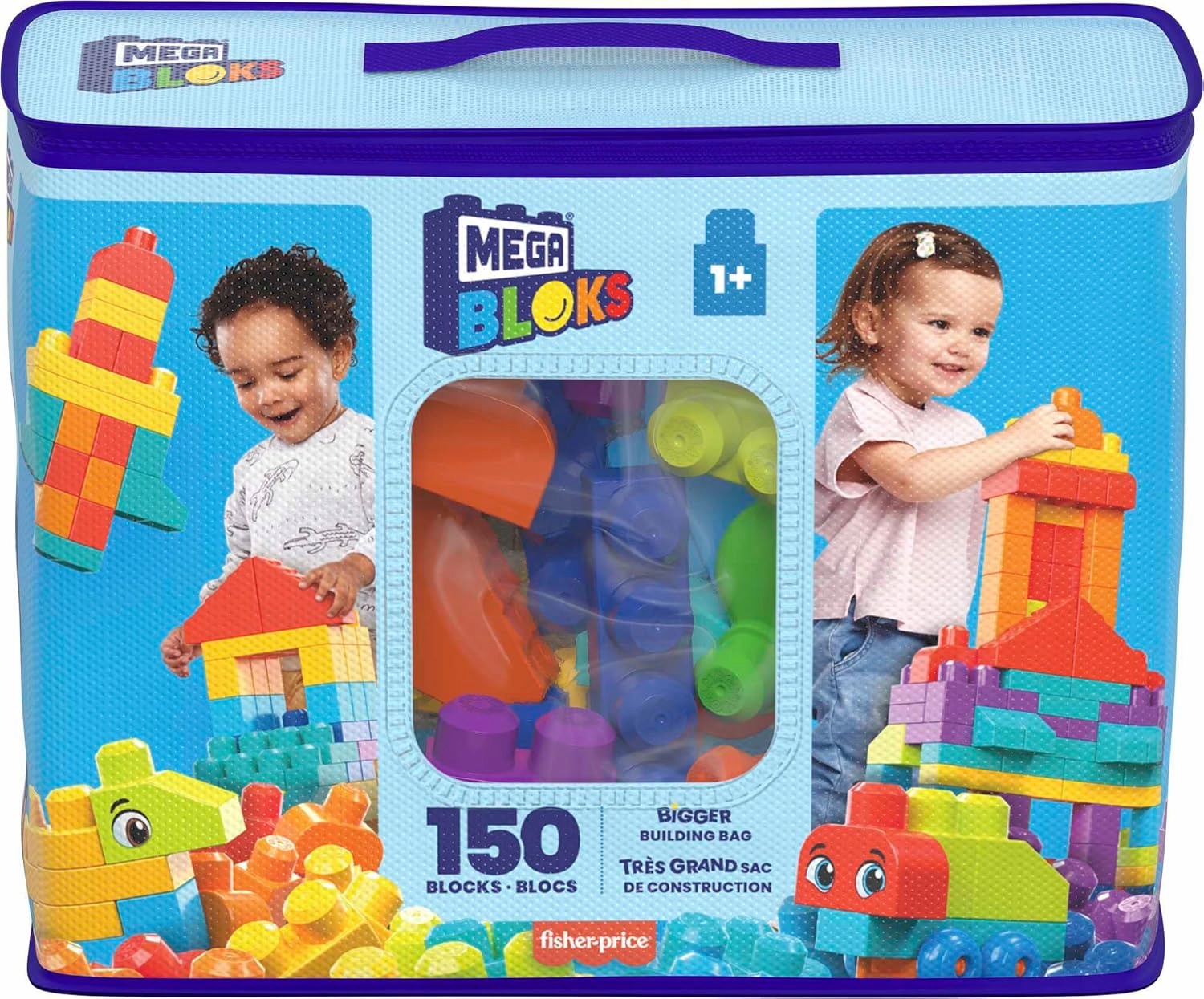 Mega Bloks Duży Zestaw Torba z Klockami 150el. Fisher Price