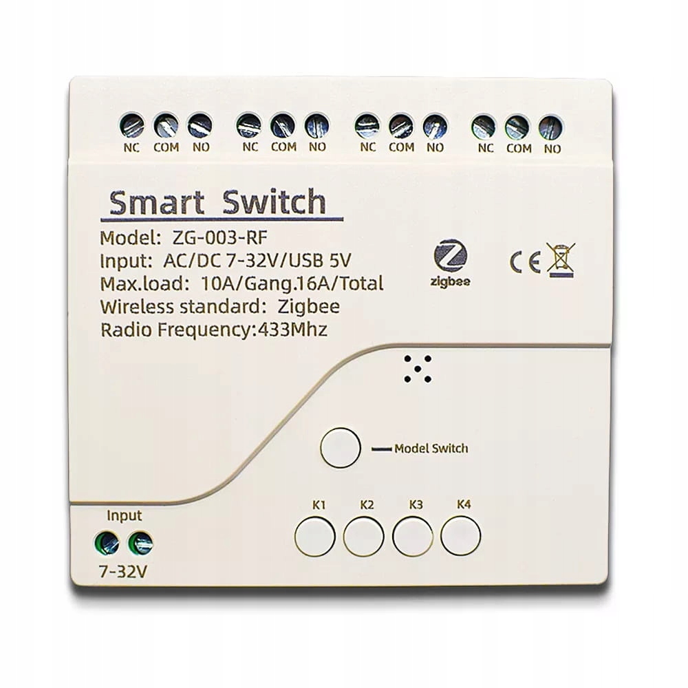 

Beznapięciowy przekaźnik 4 kanały zigbee 3.0+ Rf