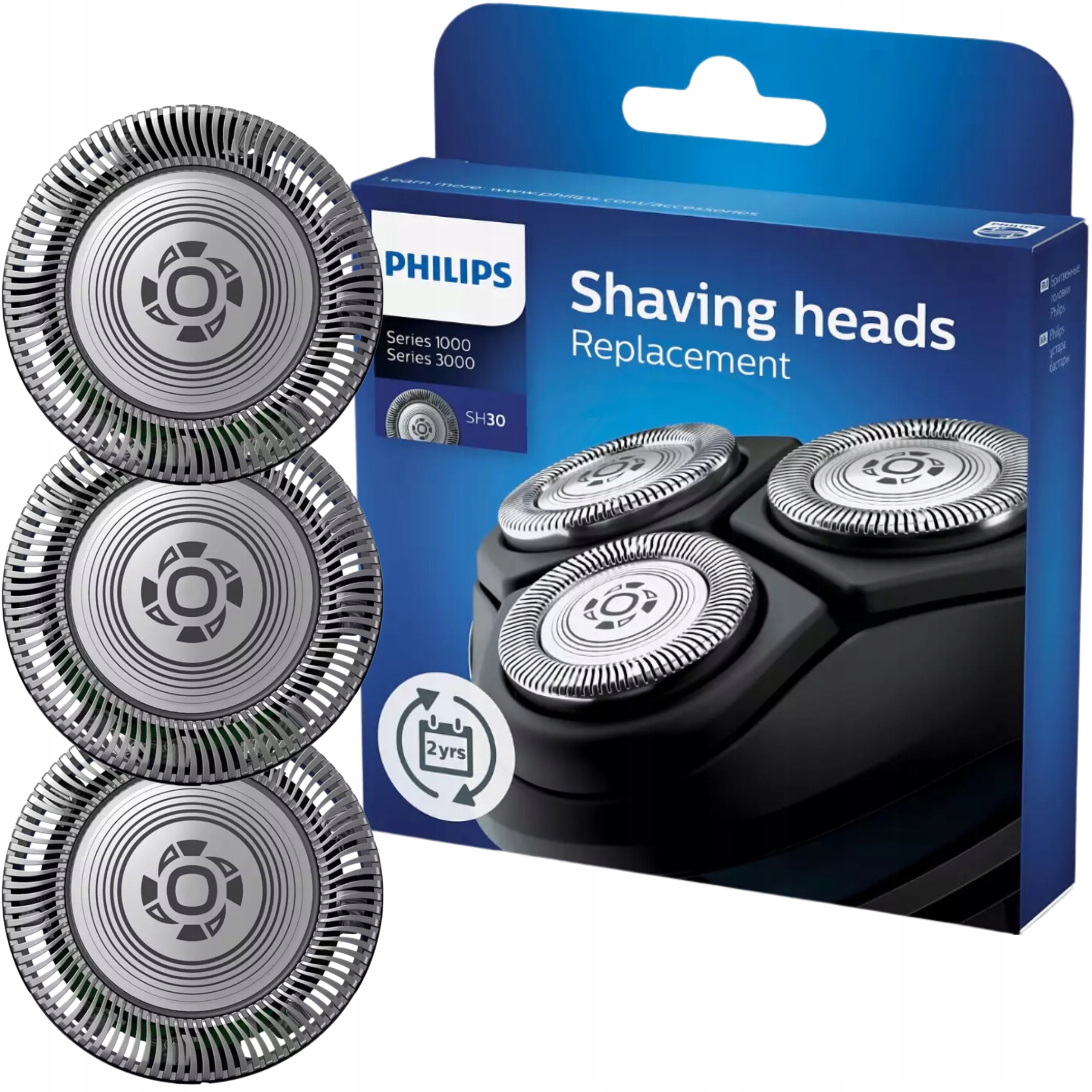 3X Ostrza Głowice Wymienne Do Golarki Philips S1000/S3000 SH30 Oryginalne