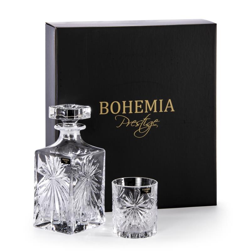 Kryštálový set na whisky Bohemia Fiore 6+1 ako darček