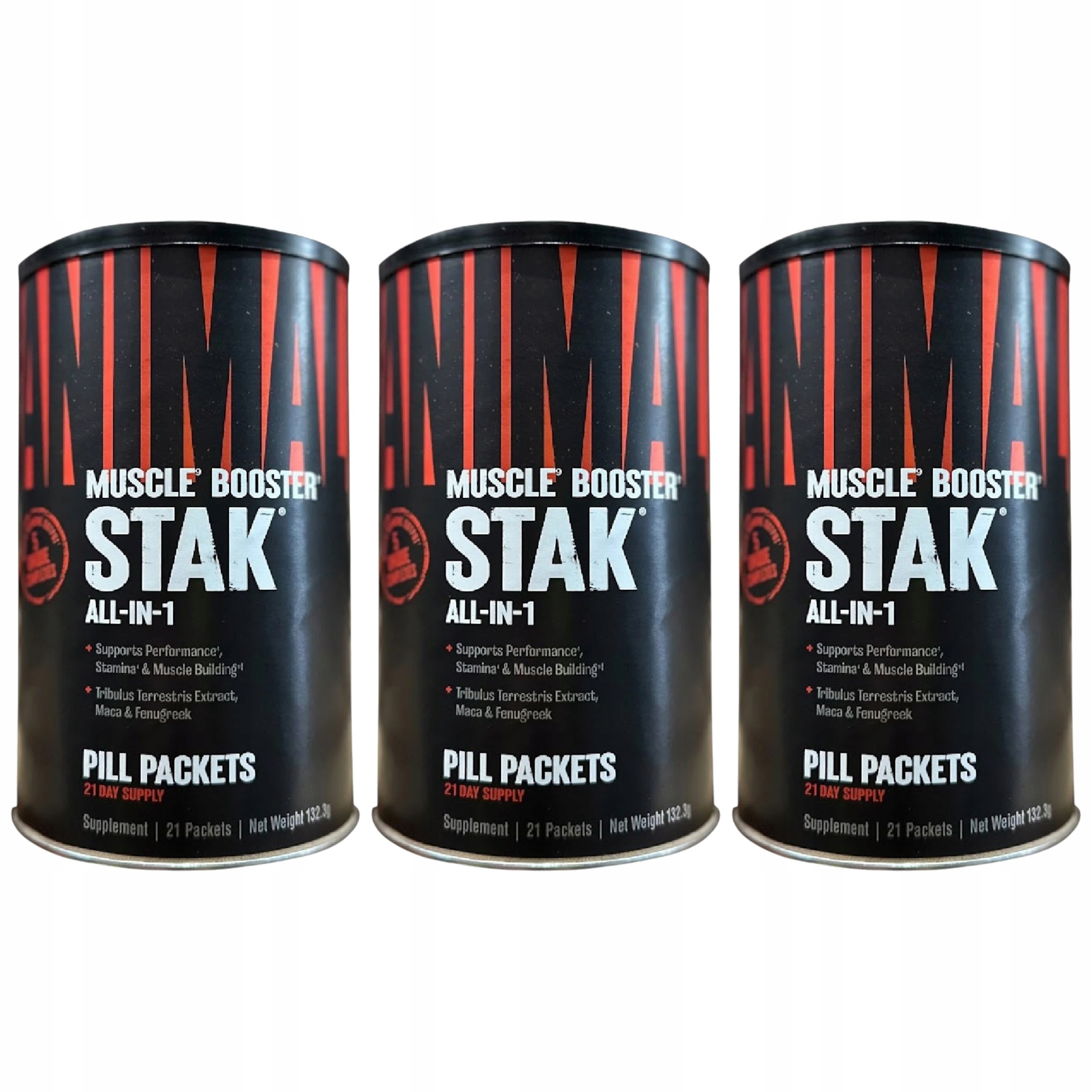 3x Testosteron Animal Stak Přírodní Anabolické Hormony 21pack Universal