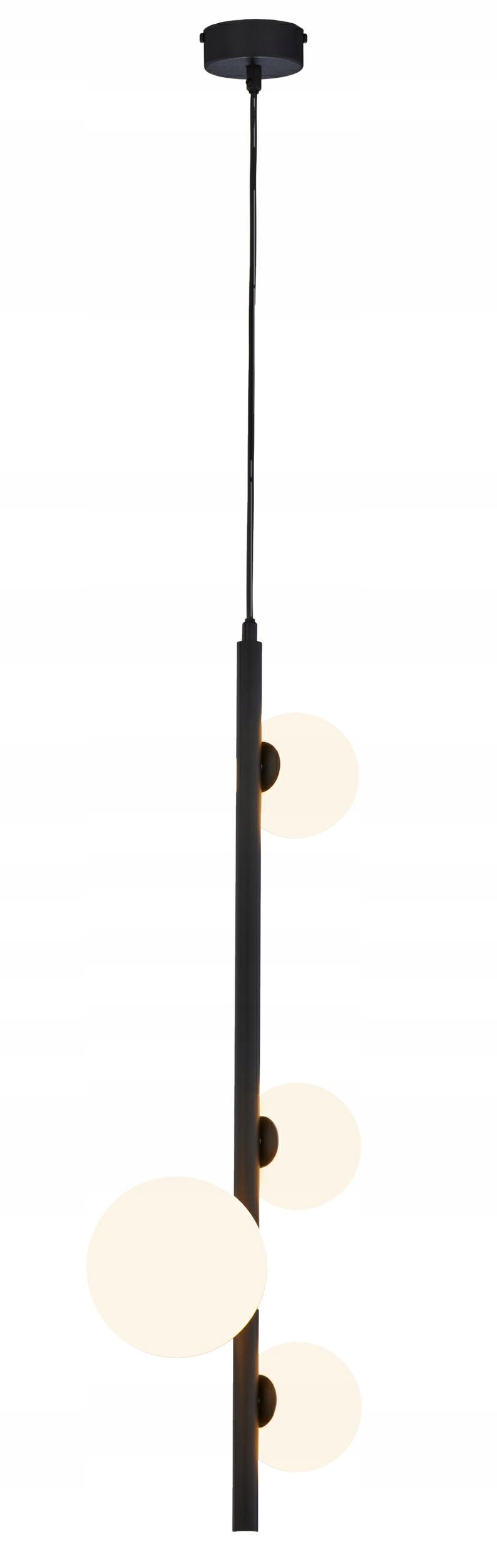 Závěsná lampa Taida Černá Bílá Skleněné Stínidla 4xG9 Stropní Svítidlo Pokoj