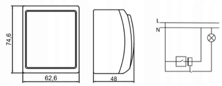 PRZYCISK ŚWIATŁO PODŚWIETLANY IP44 NATYNK CZARNY Rodzaj wyłącznik