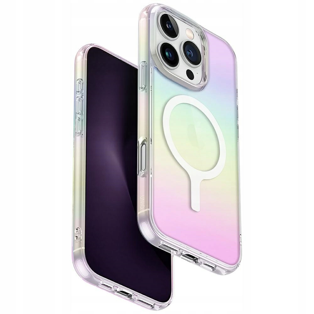 Pouzdro Uniq Iridescia pro iPhone 16 Pro Magclick Holografické nabíjení