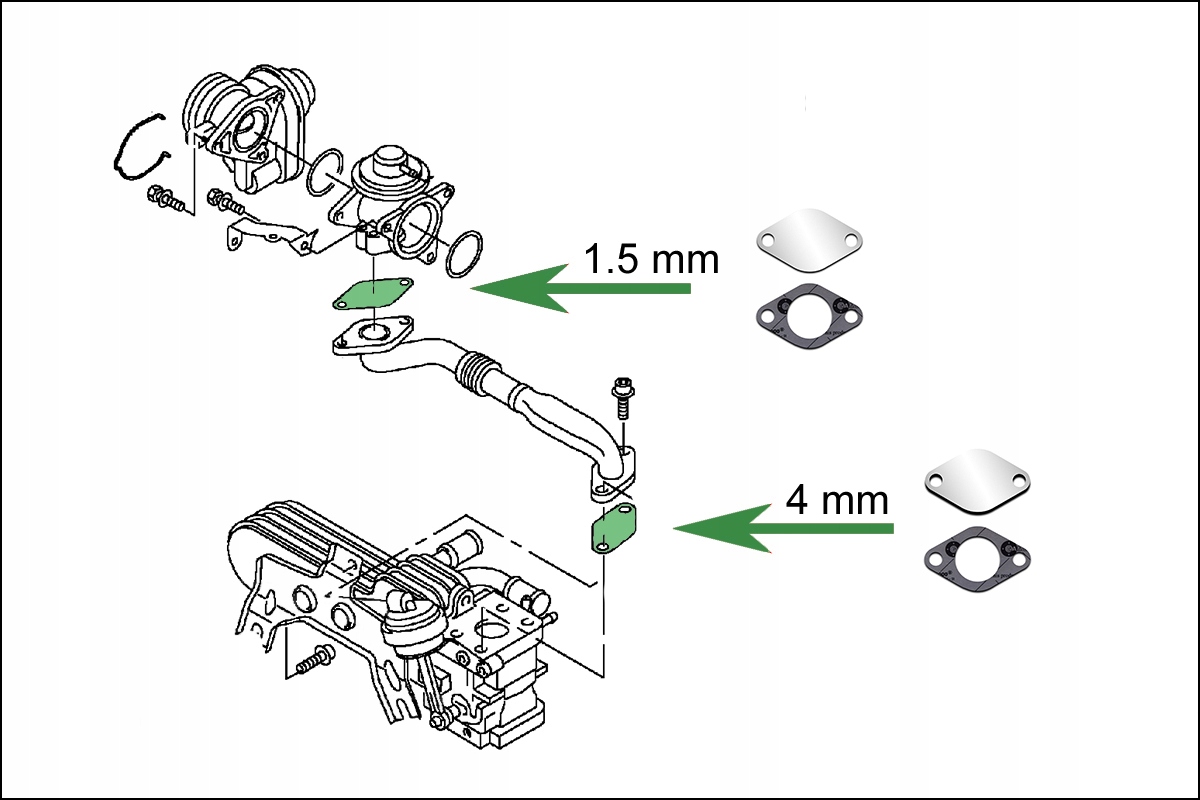 Zaślepki EGR VAG 1.9TD 1.9TDi 2.0TDi AUDI SEAT SKODA VW Typ samochodu Samochody dostawcze Samochody osobowe