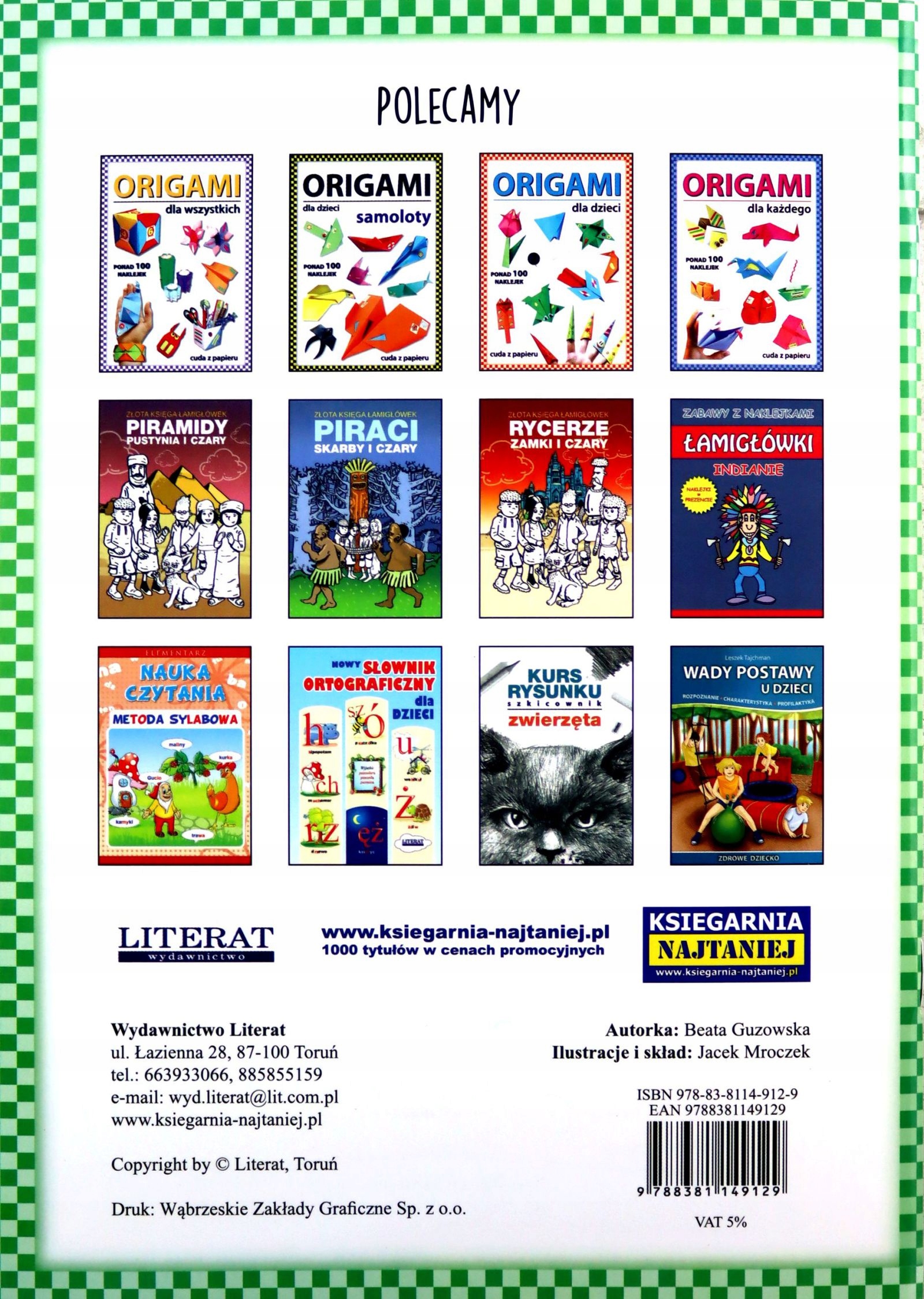 ORIGAMI ZWIERZĘTA - Beata Guzowska (KSIĄŻKA) Stan opakowania oryginalne