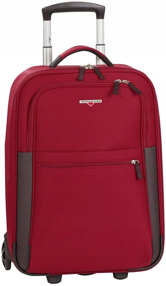 Walizka na kółkach Hardware Hybrid lekka 2-kołowa materiałowa czerwona