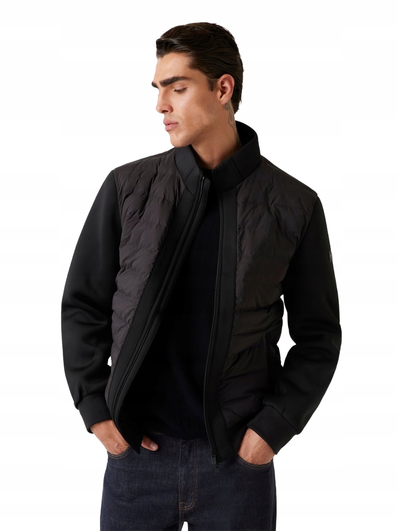 Guess Černá Bomber Bunda S Prošíváním A Stojáčkem XL 2CA