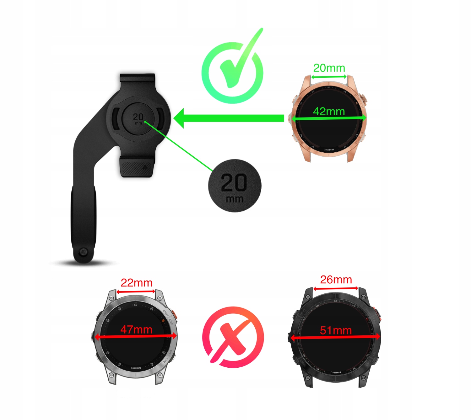 GARMIN Uchwyt rowerowy szybkiej zmiany Fenix 6S 7S Model Fenix