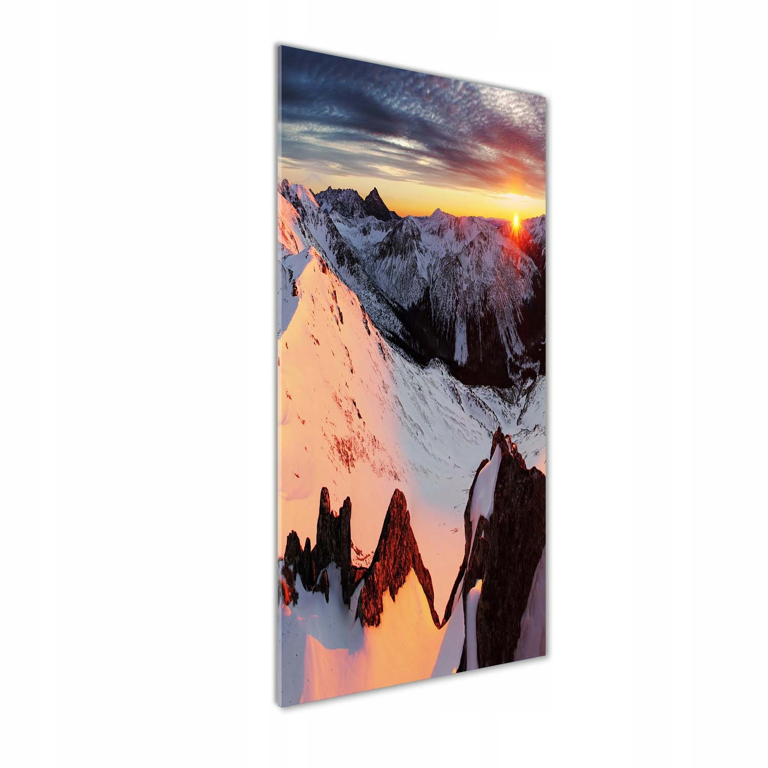 Fotoobraz tvrzené sklo Hory v zimě 50x125 cm