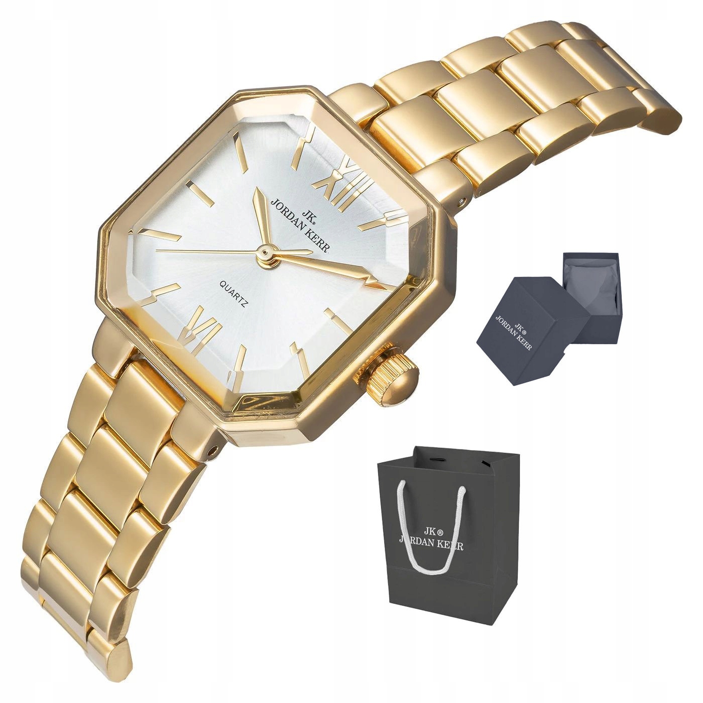 Dámské Elegantní Zlaté Hodinky Jordan Kerr P9005 Ipg 26 mm Fazované Sklo