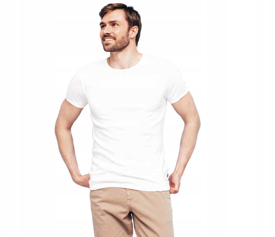 KOSZULKA MĘSKA ROBOCZA T-SHIRT STABILIZOWANA BAWEŁNA BIAŁA M