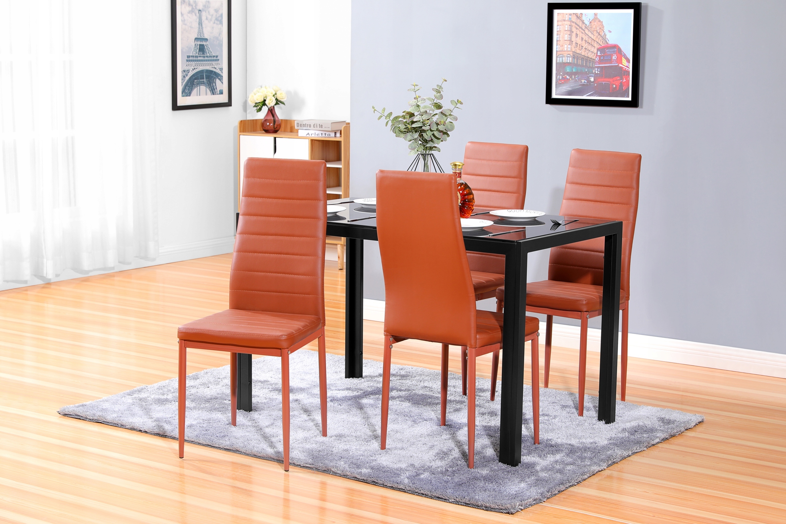 STÓŁ NOWOCZESNY CZARNY SZKLANY/METAL - 120X70cm Wysokość mebla 74 cm