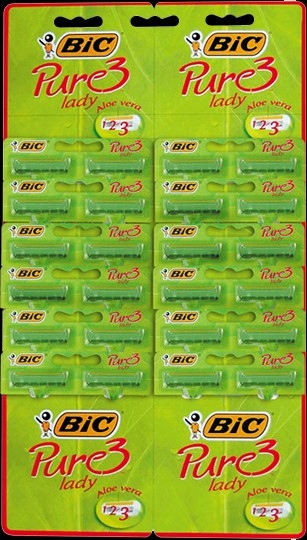 Jednorázový strojek Bic Pure 3 Lady 24 ks