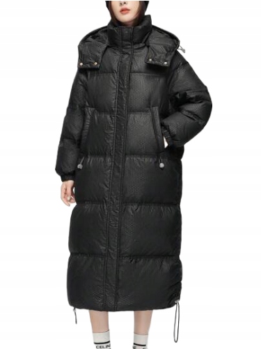 Dámská Černá Péřová Bunda S Kapucí M