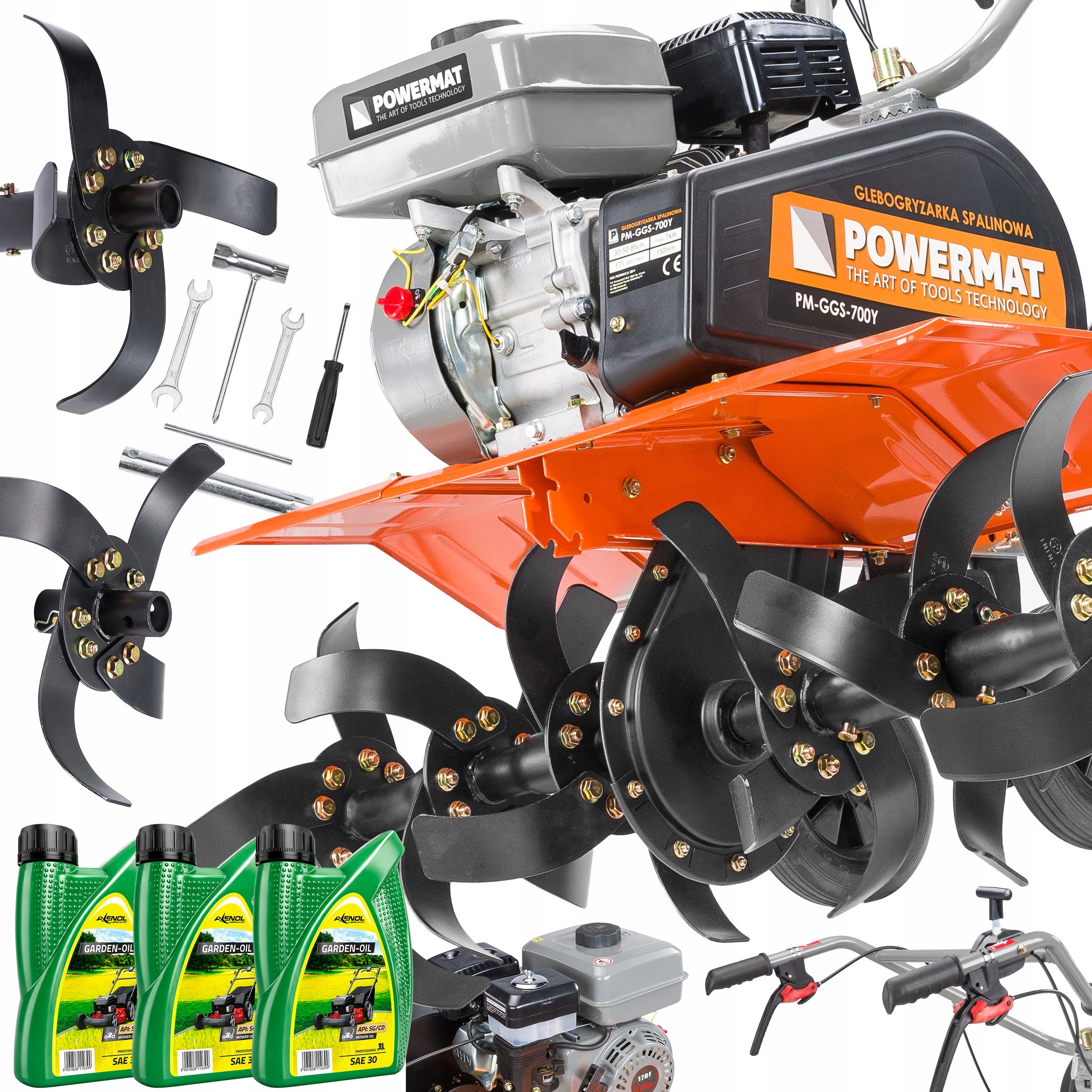 Glebogryzarka Spalinowa Kultywator Do Gleby Powermat 7KM 85CM Moduły