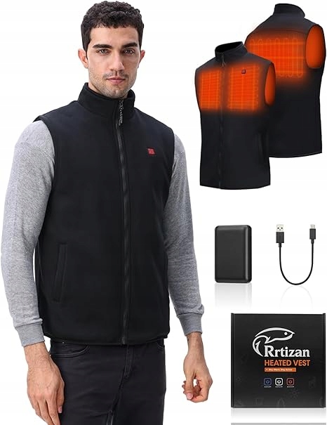 Topná Vesta Rrtizan XL S Vyhřívaným Zateplením Bunda Bez Rukávů Powerbank