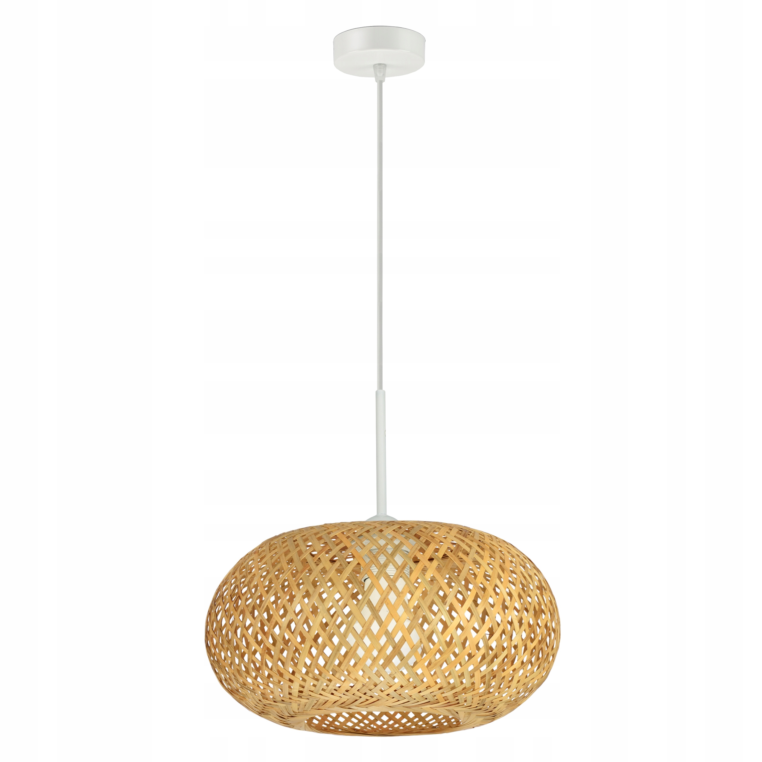 Lampa Sufitowa Wisząca Bambusowa Pleciona Boho 40cm Naturalna 581-EZ400 Led