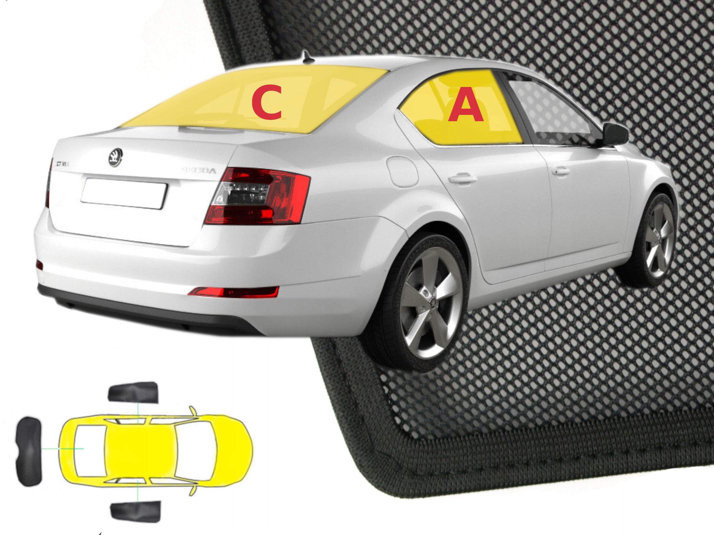 

Zasłonki osłonki dedykowane Skoda Octavia 3 III