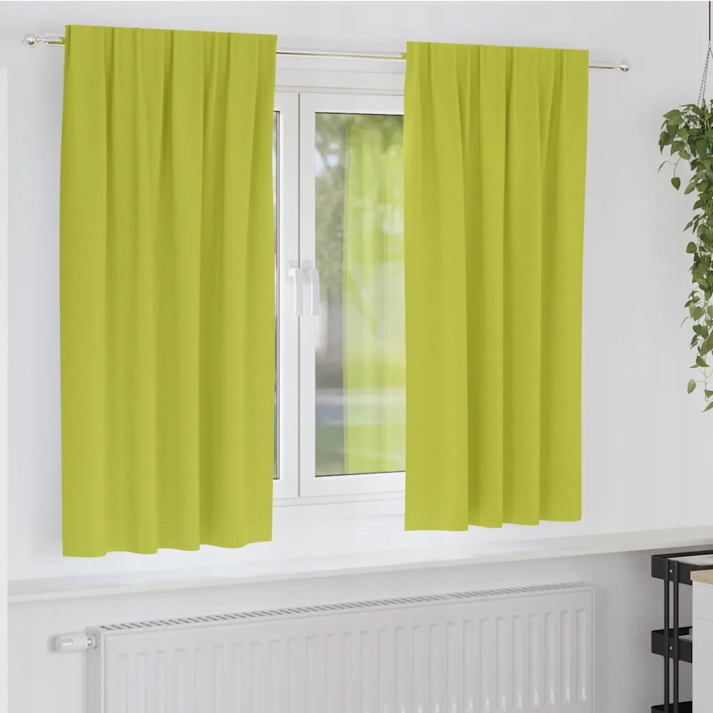 vidaXL Závěsy na zatemnění s kroužky 2 pcs Zelená 175 x 140 cm