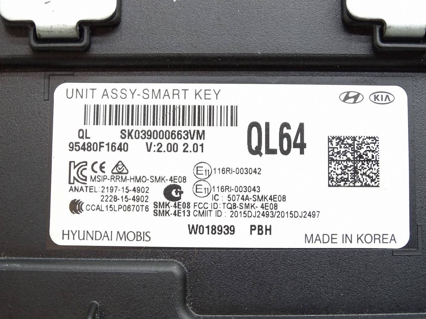 module control unit SMART KEY KIA SPORTAGE IV 95480F1640