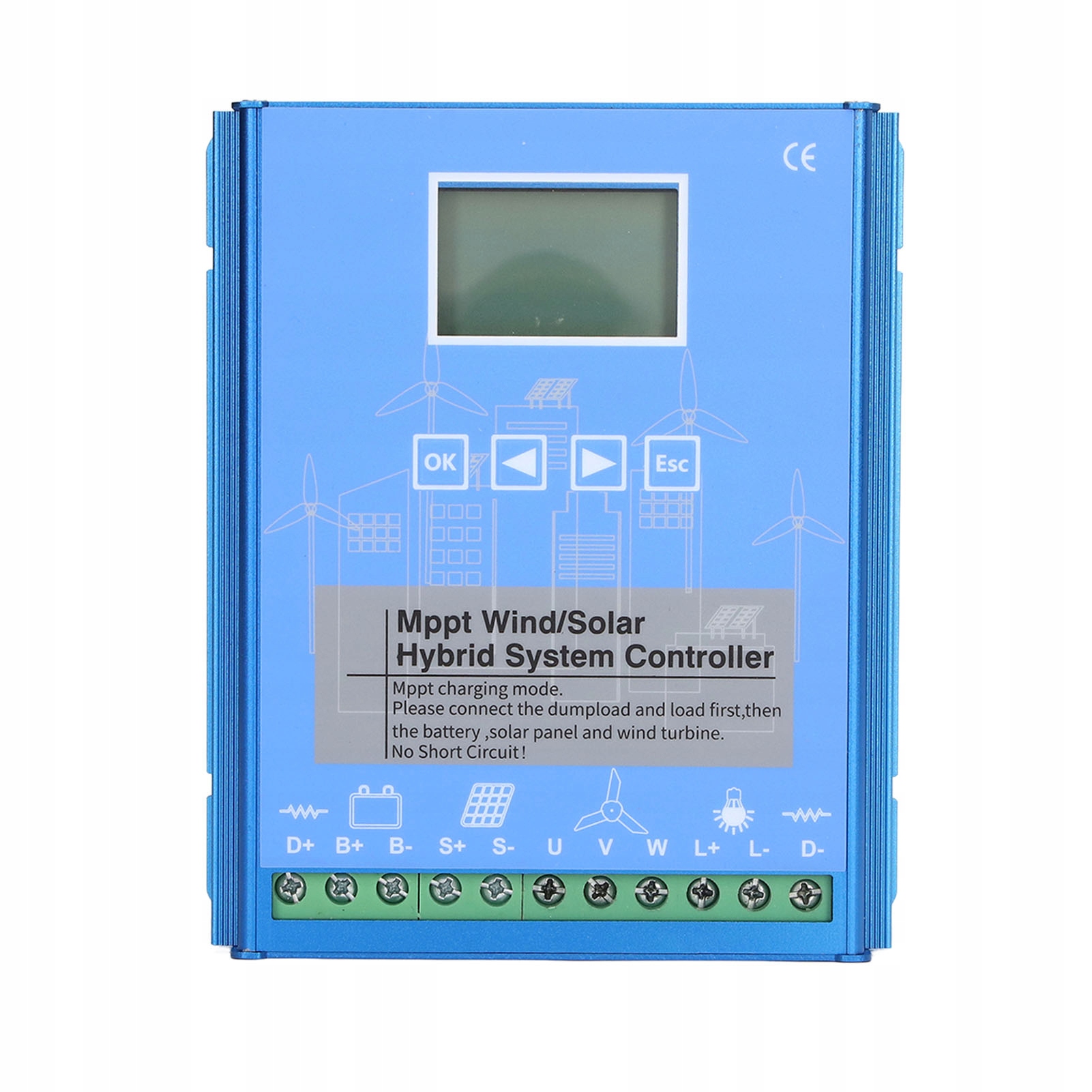 Regulator Solarny Ładowania Mppt 12V/24V Pwm Energetyka Wiatrowa