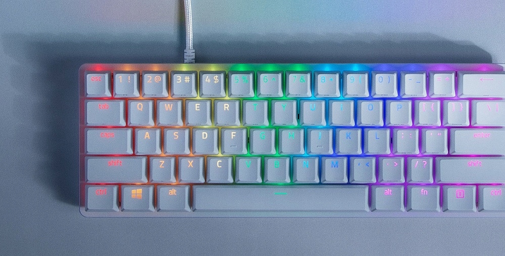 RAZER Klawiatura Gamingowa Przewodowa Huntsman Min Linear Optical Switch Mercury, Biała — 8