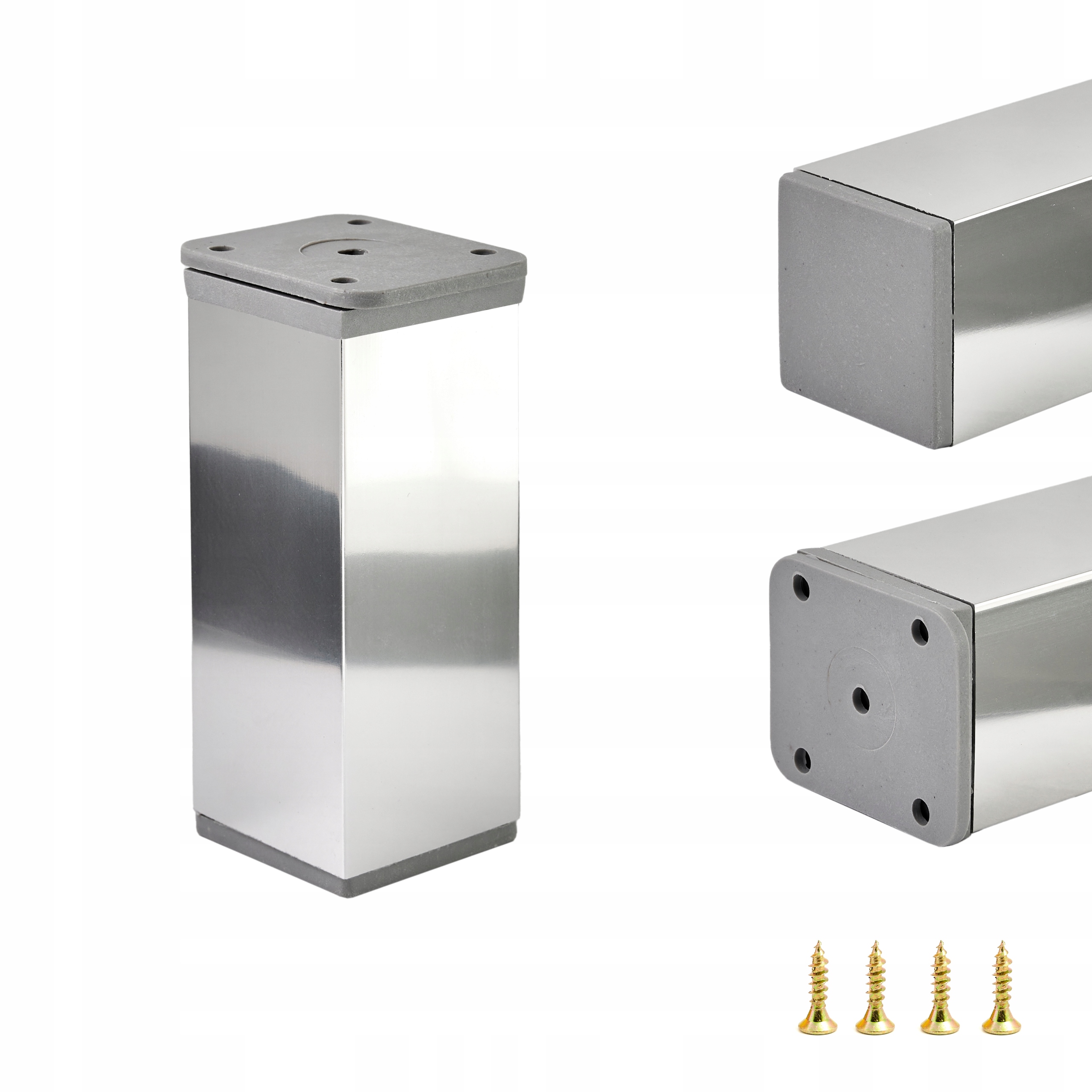 NÓŻKA NOGA MEBLOWA STOPKA REGULOWANA H 10 CM CHROM