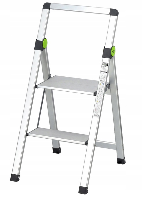 Skladací Domáci Rebrík Mini Slim 2 Stupne Držiak 150 Kg Stalco