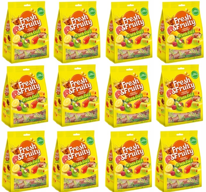 Levně 12x 245g Wawel čerstvé ovocné kyselé želé Bonbóny v kartonu