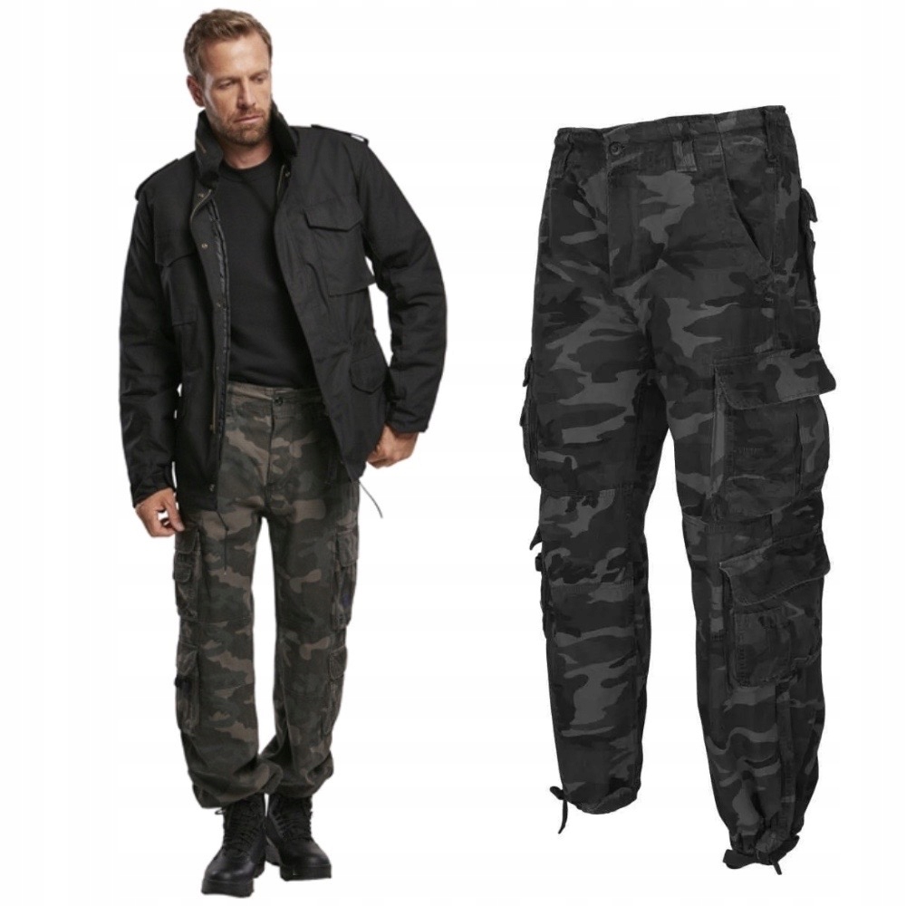 Pánské dlouhé kalhoty Brandit Pure Vintage Black Camo M