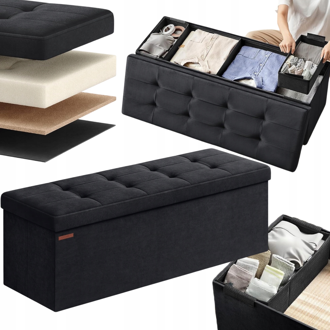 Veľká čalúnená pohovka na ukladanie hračiek, opierka hlavy, skrinka na posteľ