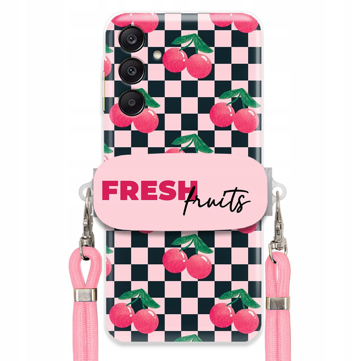 Pouzdro pro Samsung A26 5G Crossbody vodítko držák Šachovnice Fresh Fruits