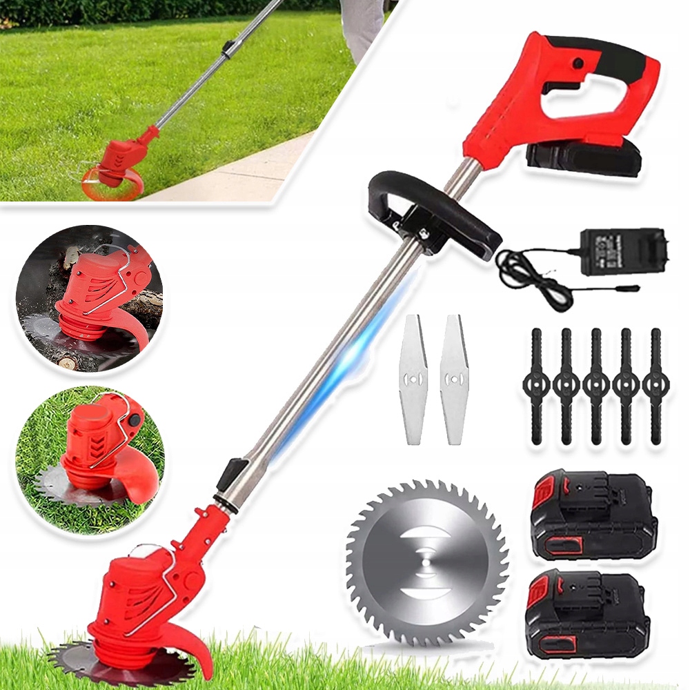Elektrická Sekačka Na Trávu Trávy Lehká Sekačka Na Elektřinu +2X Aku