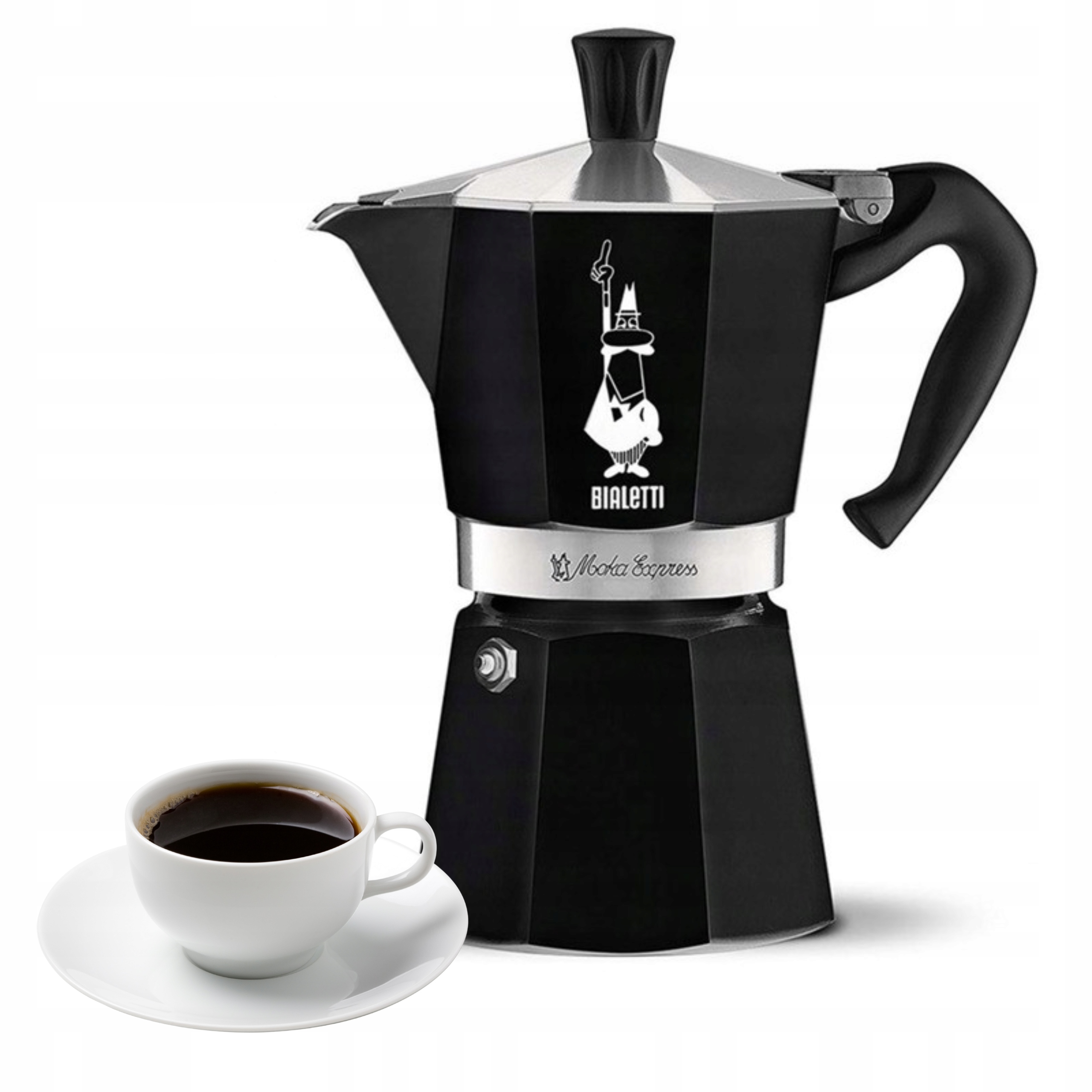 Kawiarka Bialetti Moka Express 6tz Czarna 270ml 6 Filiżanek Aluminium