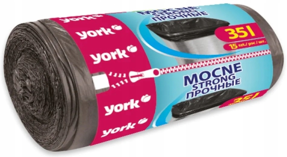 

York Worki na śmieci mocne wytrzymałe 35 L/15szt