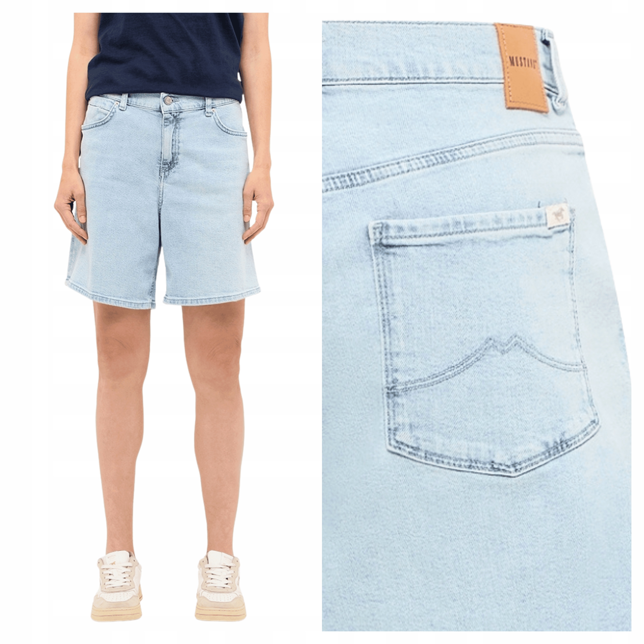 Mustang Dámské džínové šortky Jodie Modré Bavlněné W26