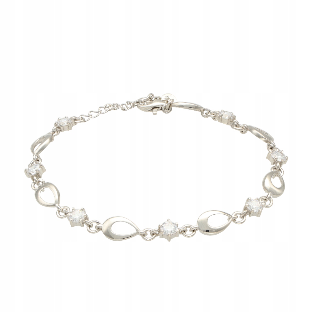 Náramek se zirkony a slzami stříbro